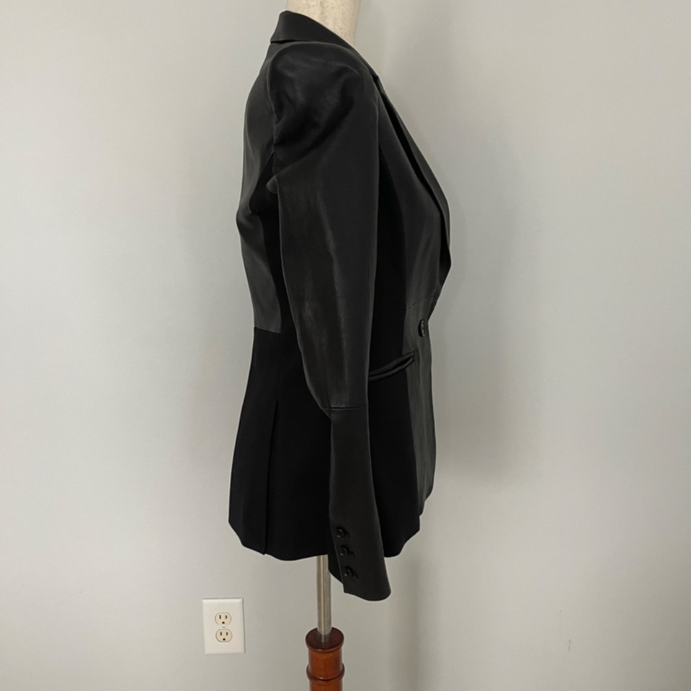 Alice + Olivia Black Leather Blazer - Size S - Picture 7 of 10